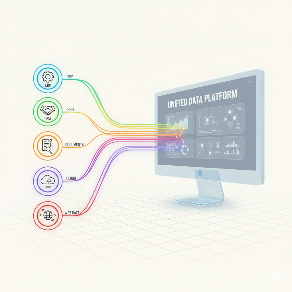 WizData unifies data from ERP, CRM, HRIS, and other sources into a single platform